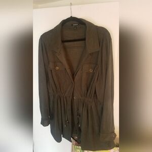 Green Faux Suede Jacket